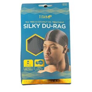 Titan Premium Silky Du-Rag - Tea Tree & Coconut Oil Treatment - #82203 Black